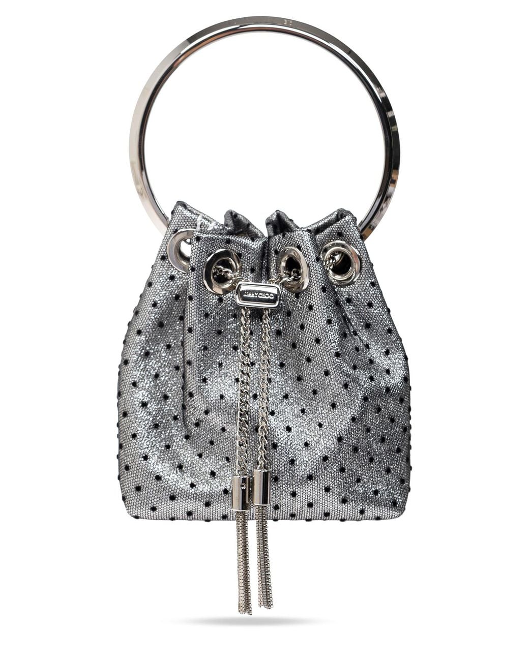 Jimmy Choo Metallic 'Micro Bon Bon' Bucket Bag