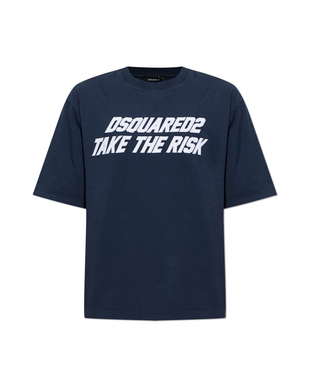 DSquared² Blue Cotton Logo T-Shirt for men