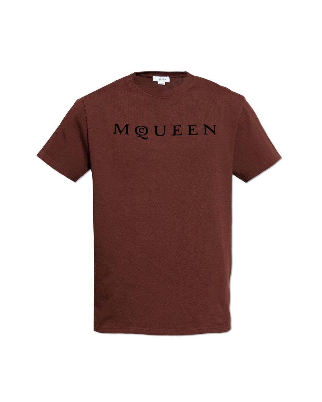 McQueen Red T-Shirt With A Logo And A Velvety Finish for men