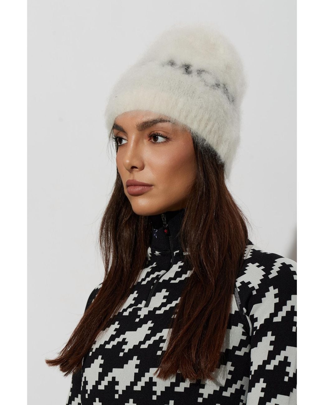Perfect Moment Natural Wool Beanie With Logo