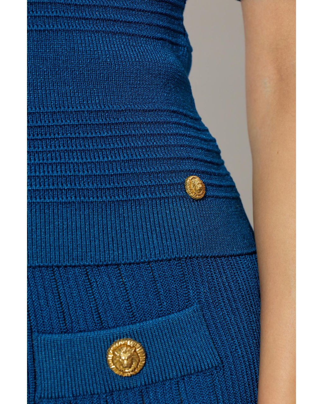 Balmain Blue Fitted Cut Top