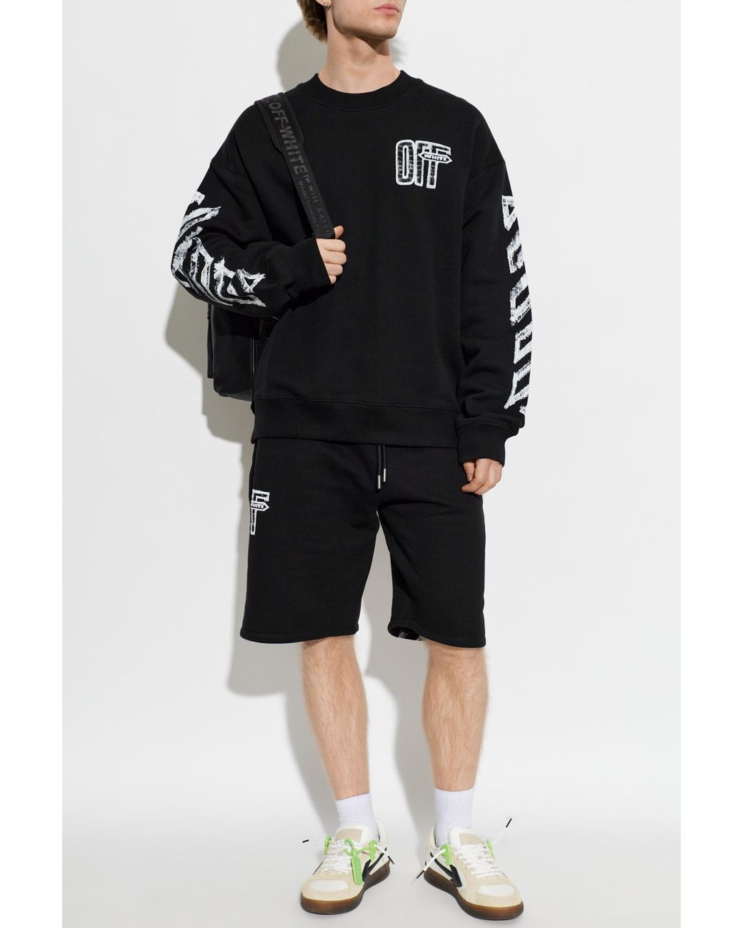 Off-White c/o Virgil Abloh Black Sweatshirt With Printed Logo for men