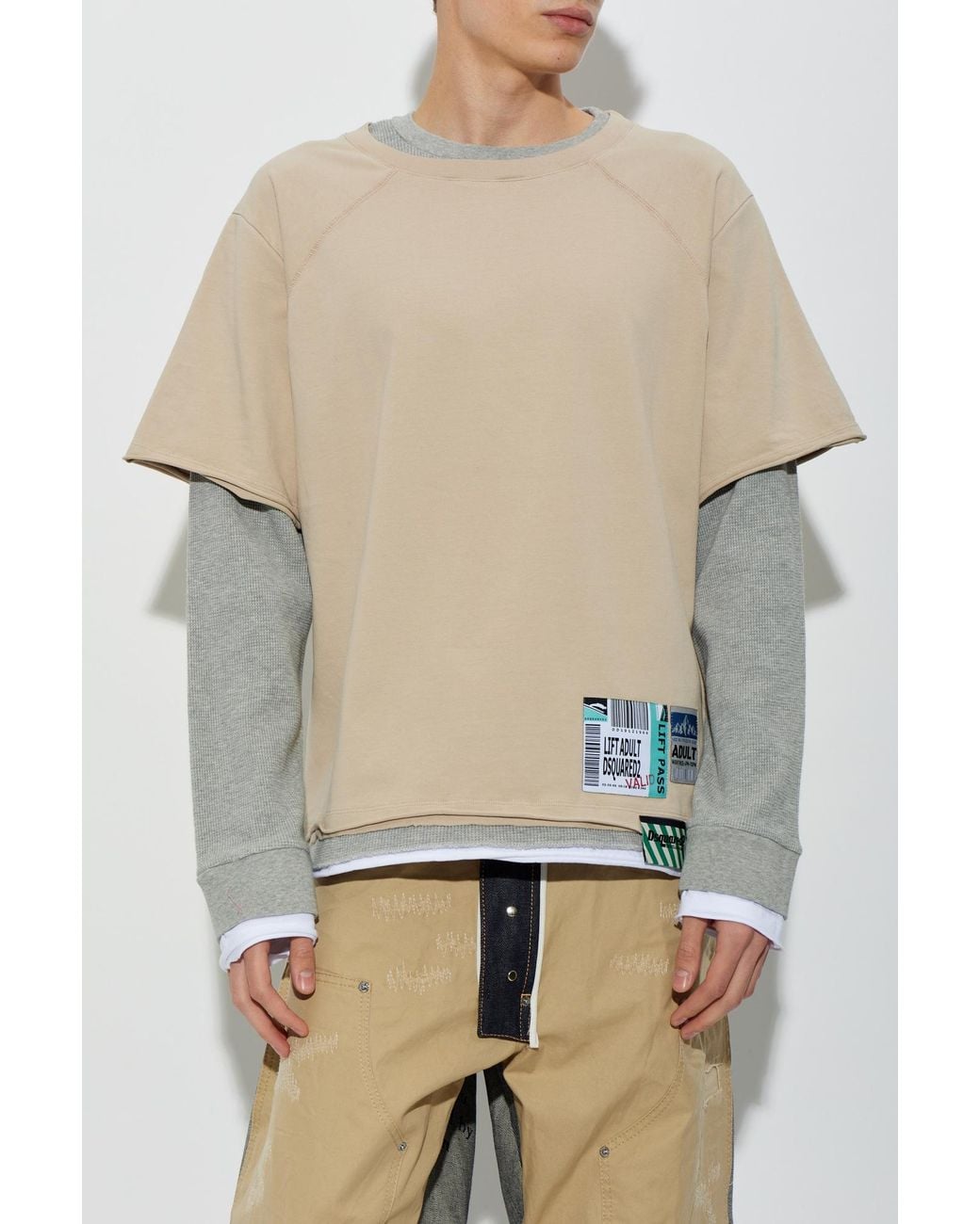 DSquared² White Cotton Long-Sleeved T-Shirt for men