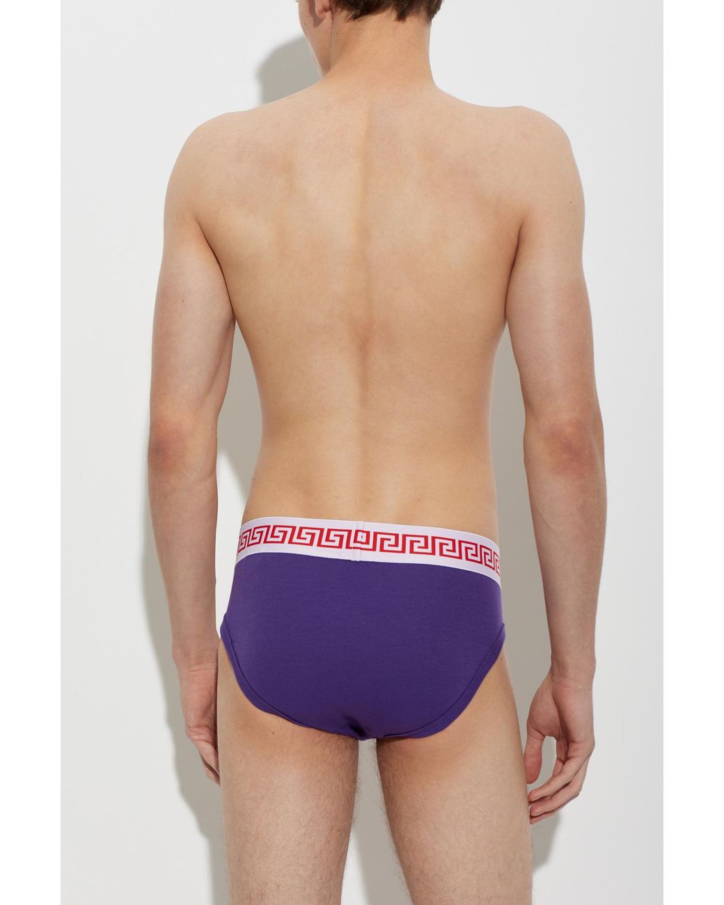 Versace Purple Briefs With Medusa Head for men