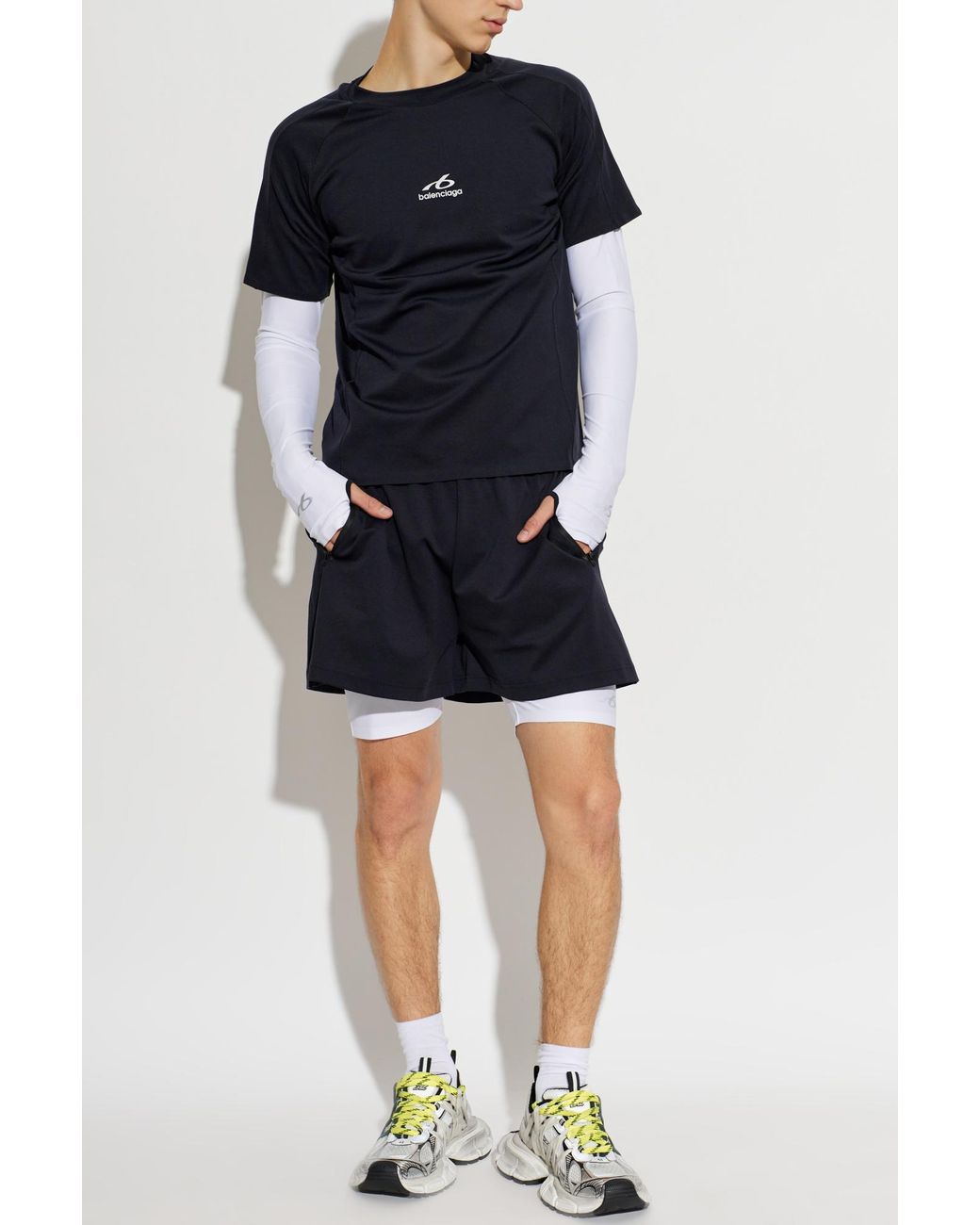 Balenciaga Black T-Shirt With Logo for men