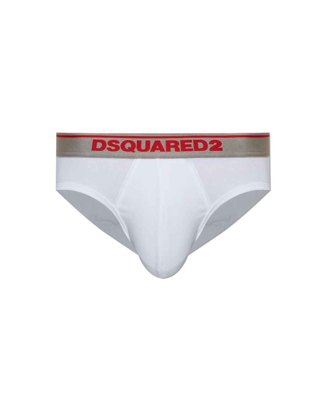 DSquared² White Logo Briefs for men