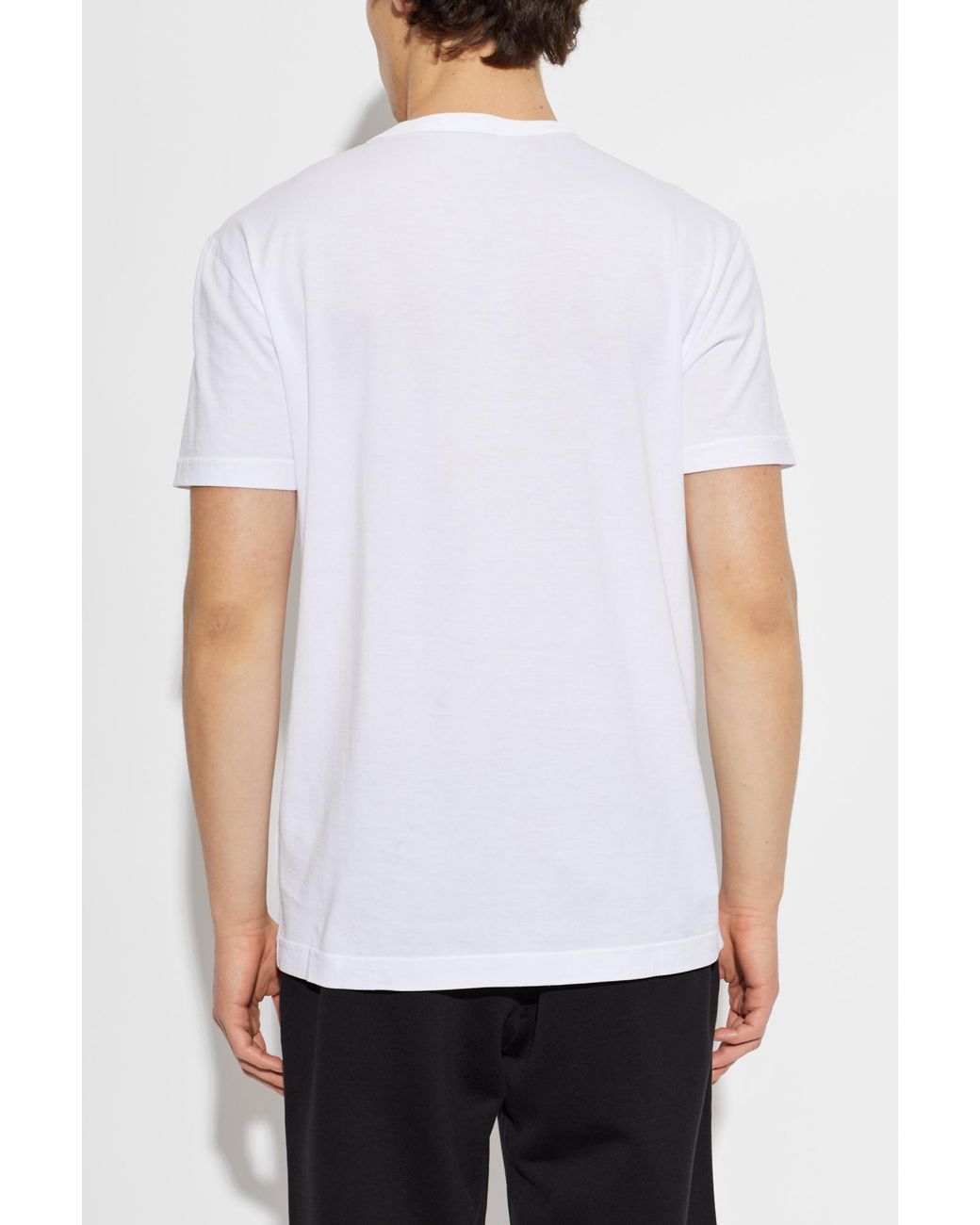 Dolce & Gabbana White T-Shirt With Embroidered Logo for men