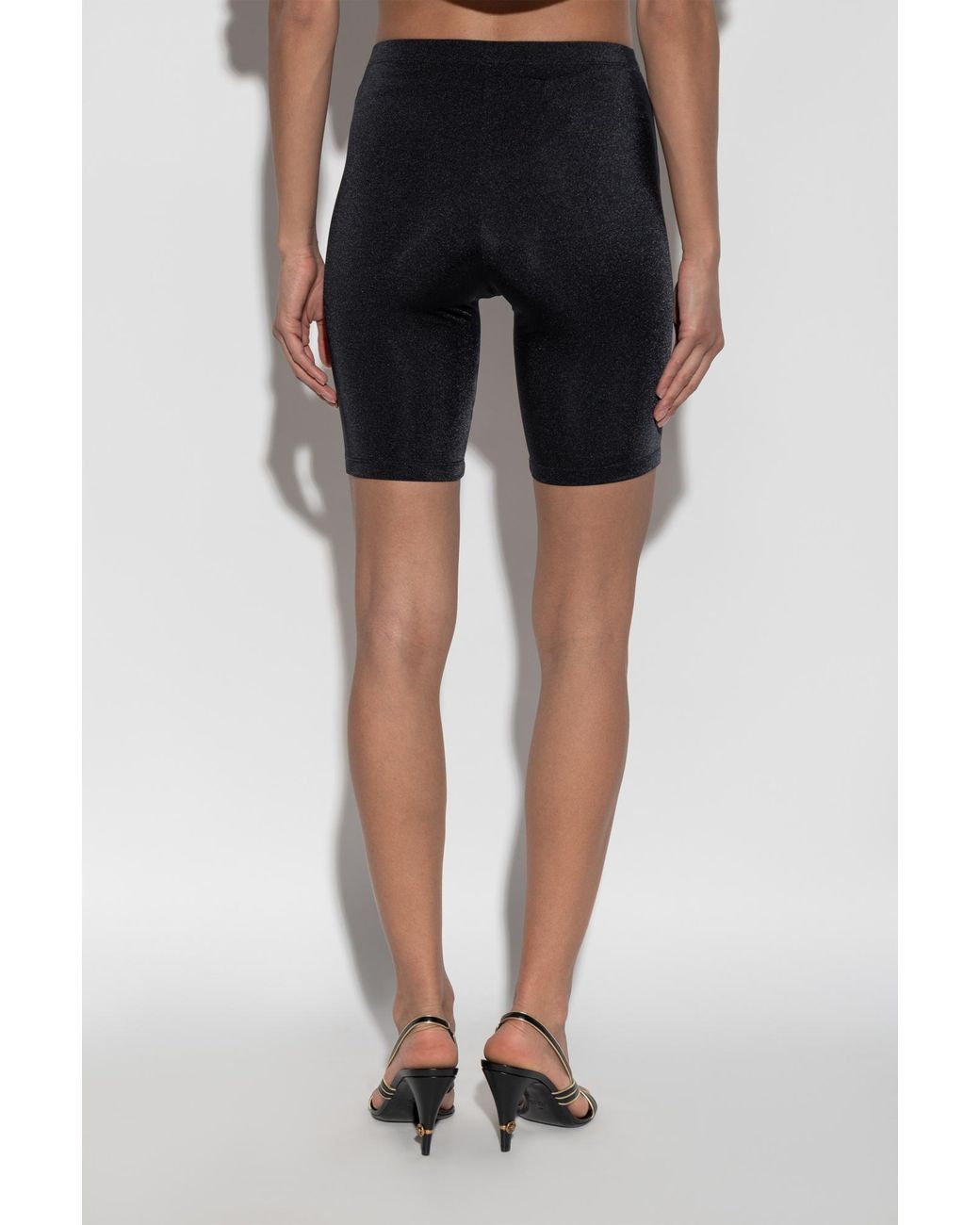 Versace Blue Short Leggings With Logo