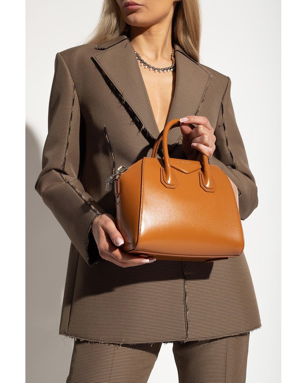 GIVENCHY Antigona Mini Calfskin Leather Shoulder Bag Black-US