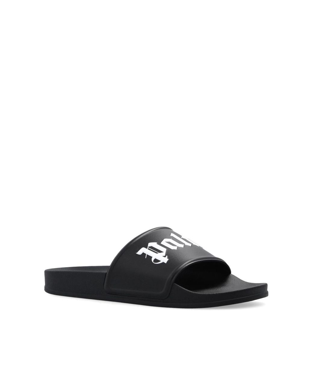Palm Angels Rubber Slides With Logo in Black for Men | Lyst