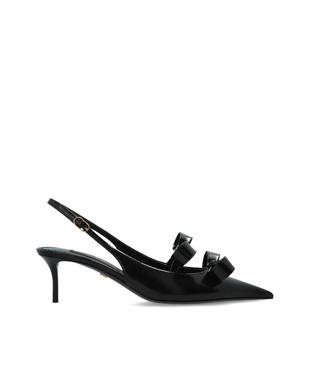 Dolce & Gabbana Black Leather Heeled Shoes