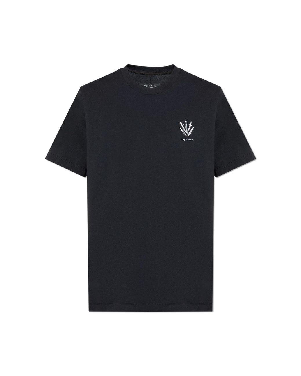 Rag & Bone Black Cotton T-Shirt With Logo for men