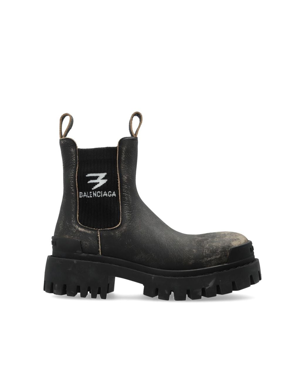 Balenciaga Black 'Strike Chelsea' Leather Shoes