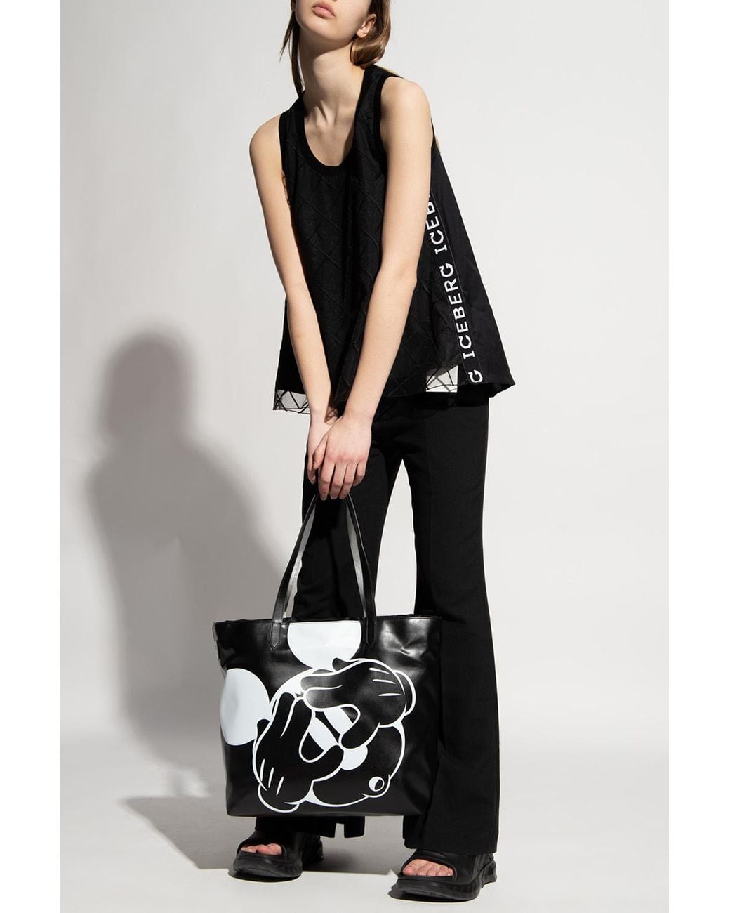 Iceberg Embroidered Tank Top in Black | Lyst