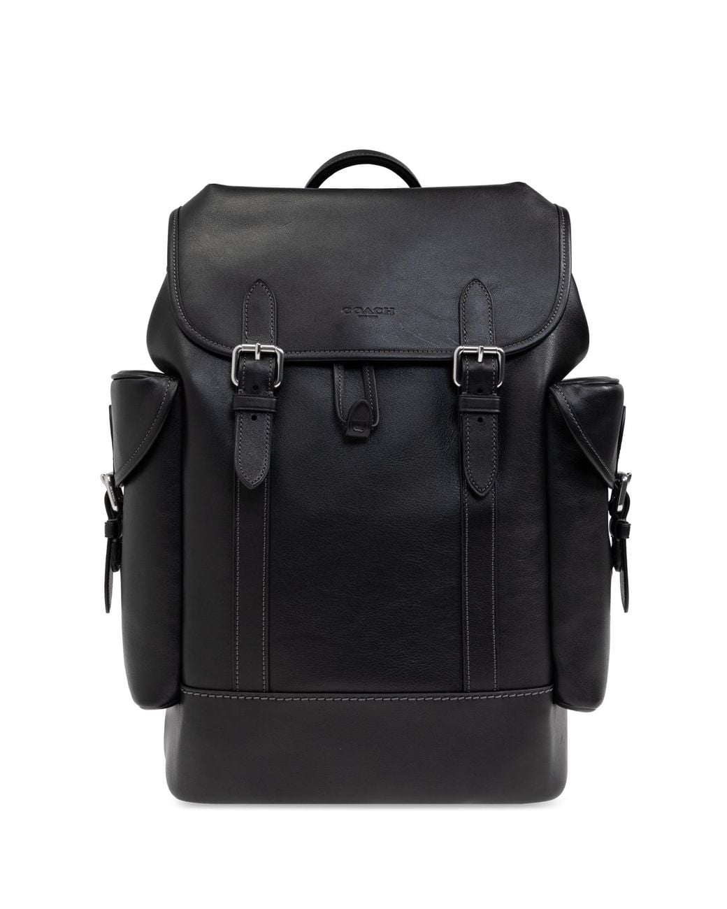 COACH Black Leather Backpack Hitch for men