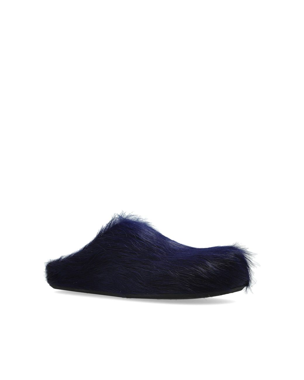 Marni Blue Fur Slippers