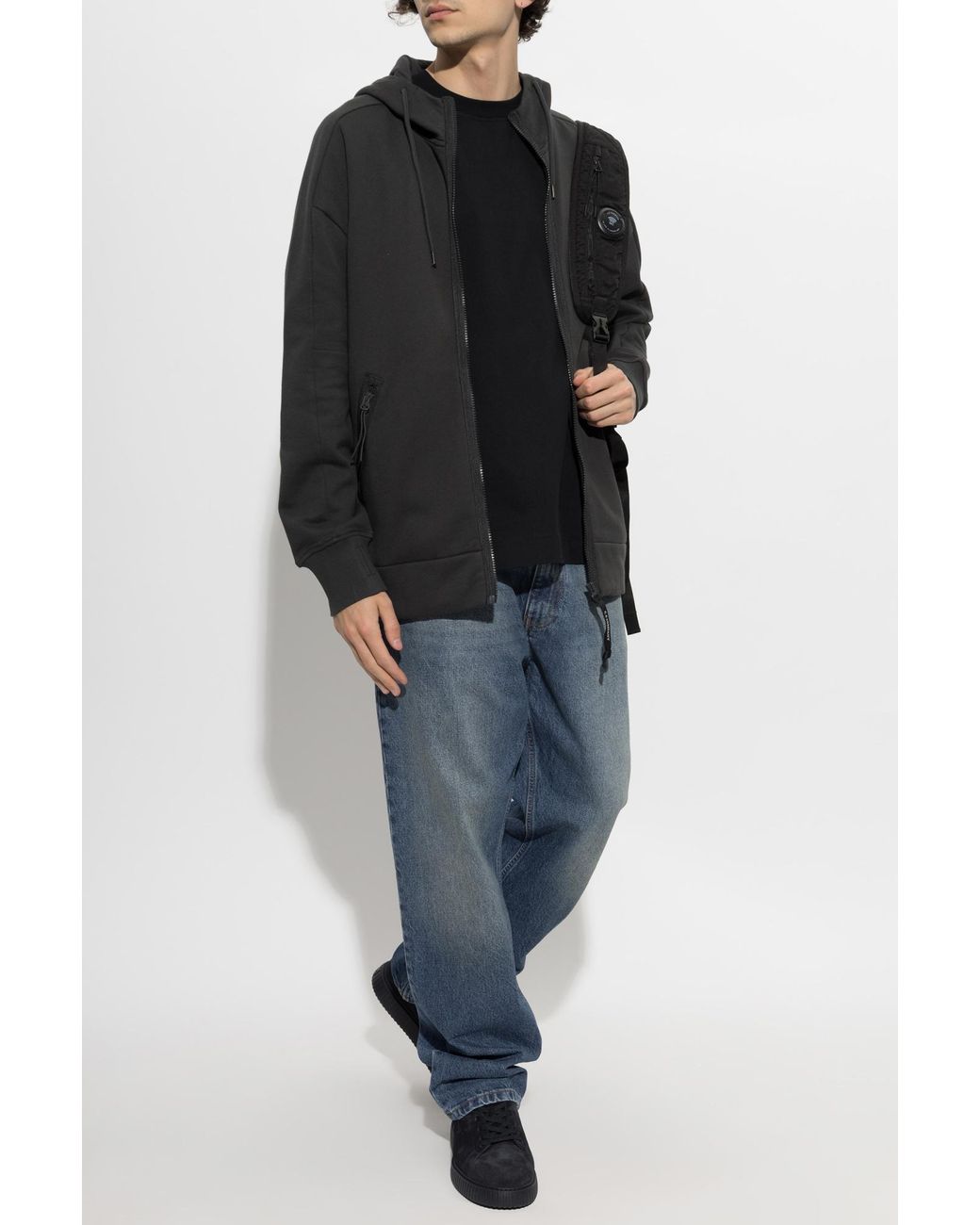 C P Company Black Hoodie for men