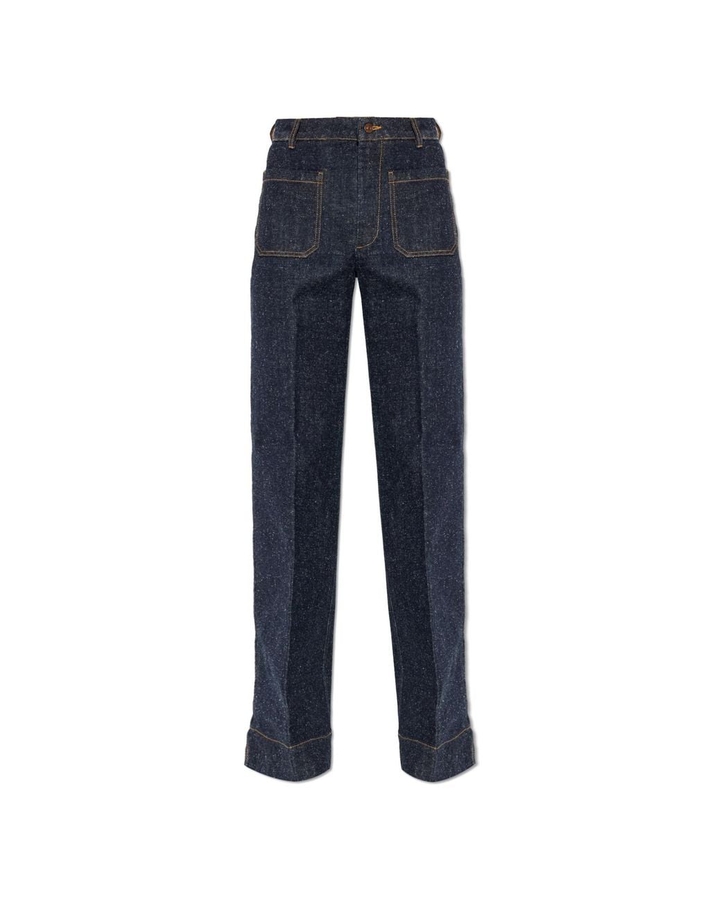 Victoria Beckham Blue Wide-Leg Jeans