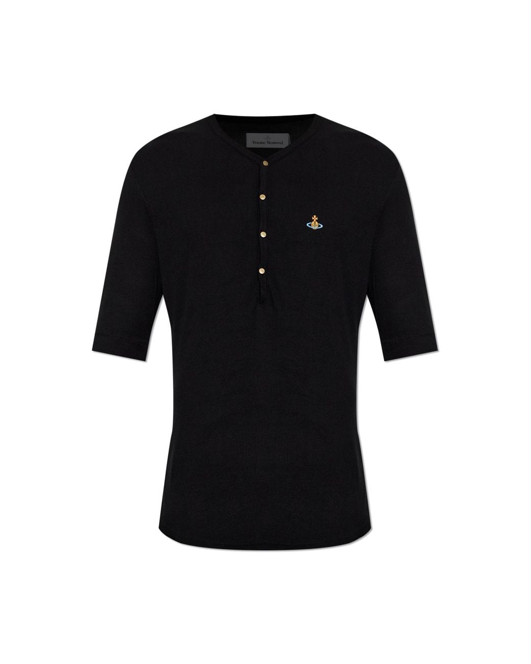 Vivienne Westwood Black T-Shirt 'Sailor Henley' for men