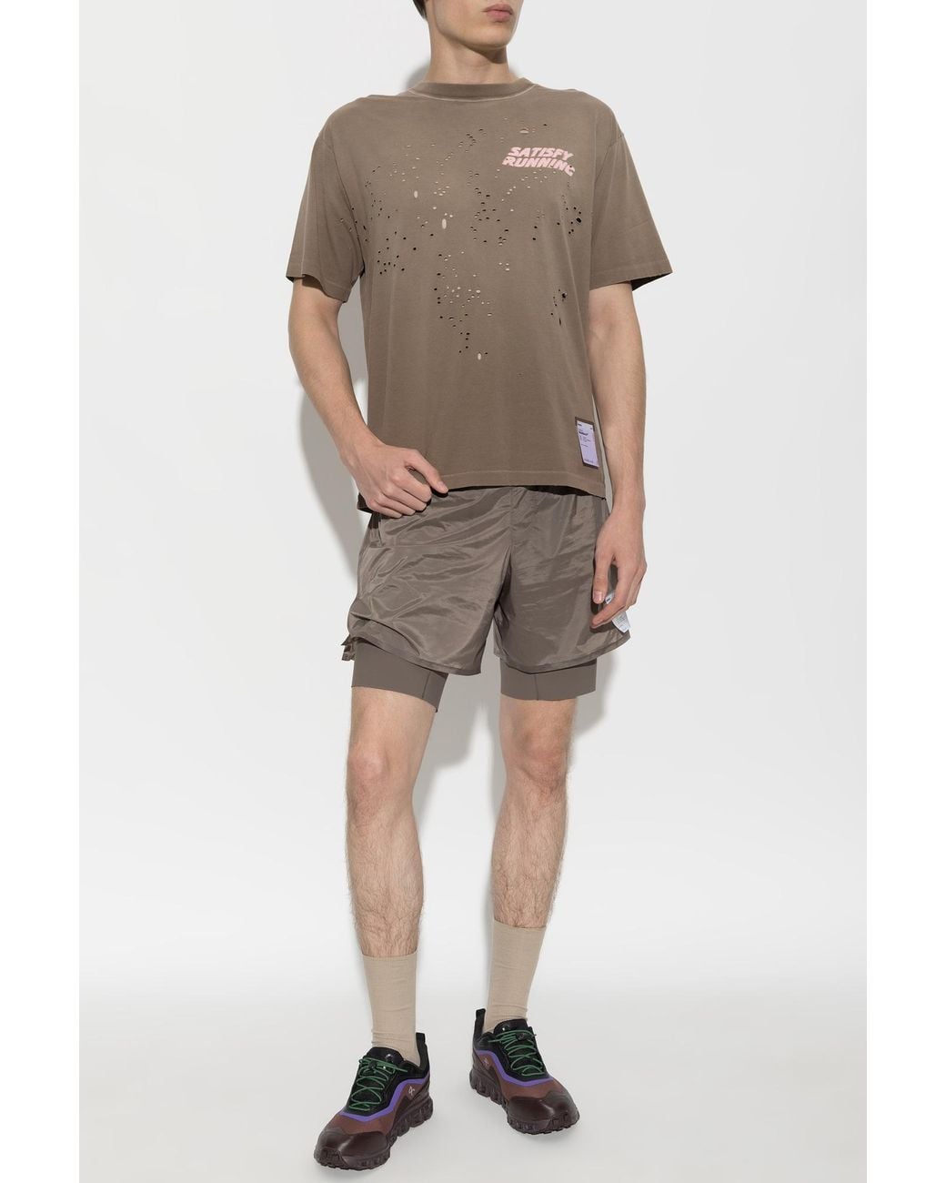 Satisfy Brown T-Shirt 'Mothtech' for men
