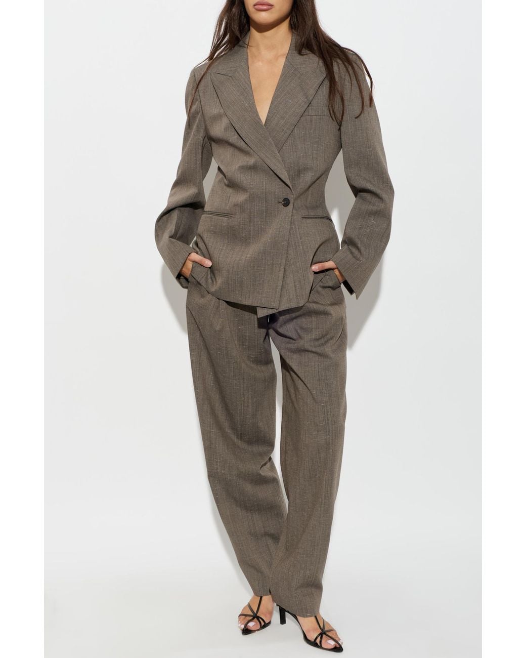 Rohe Gray Wool Pleated Trousers