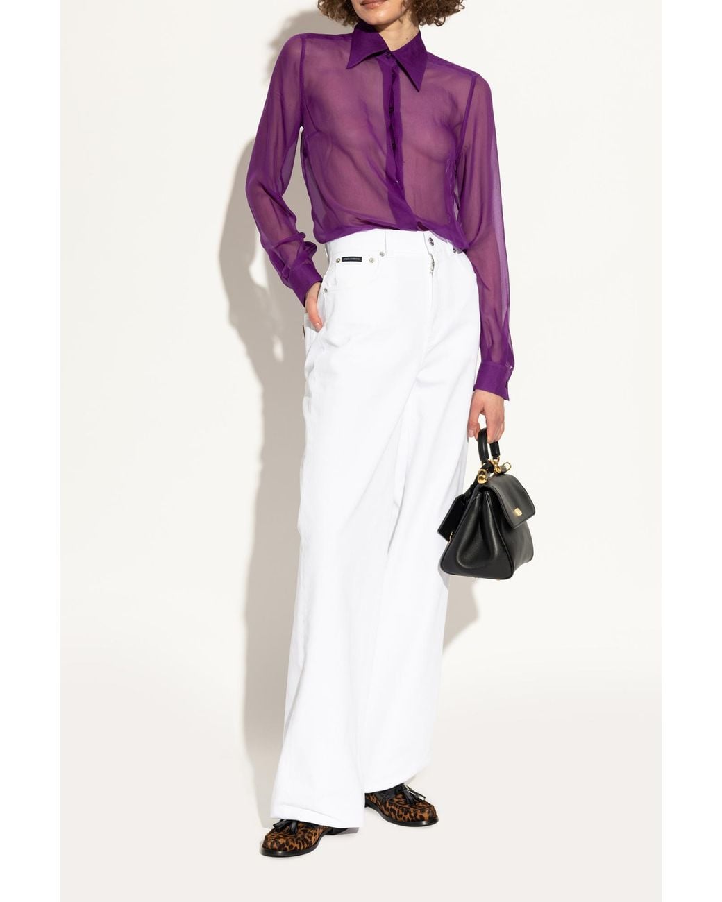 Stuart Weitzman White "Lottie" Loafers