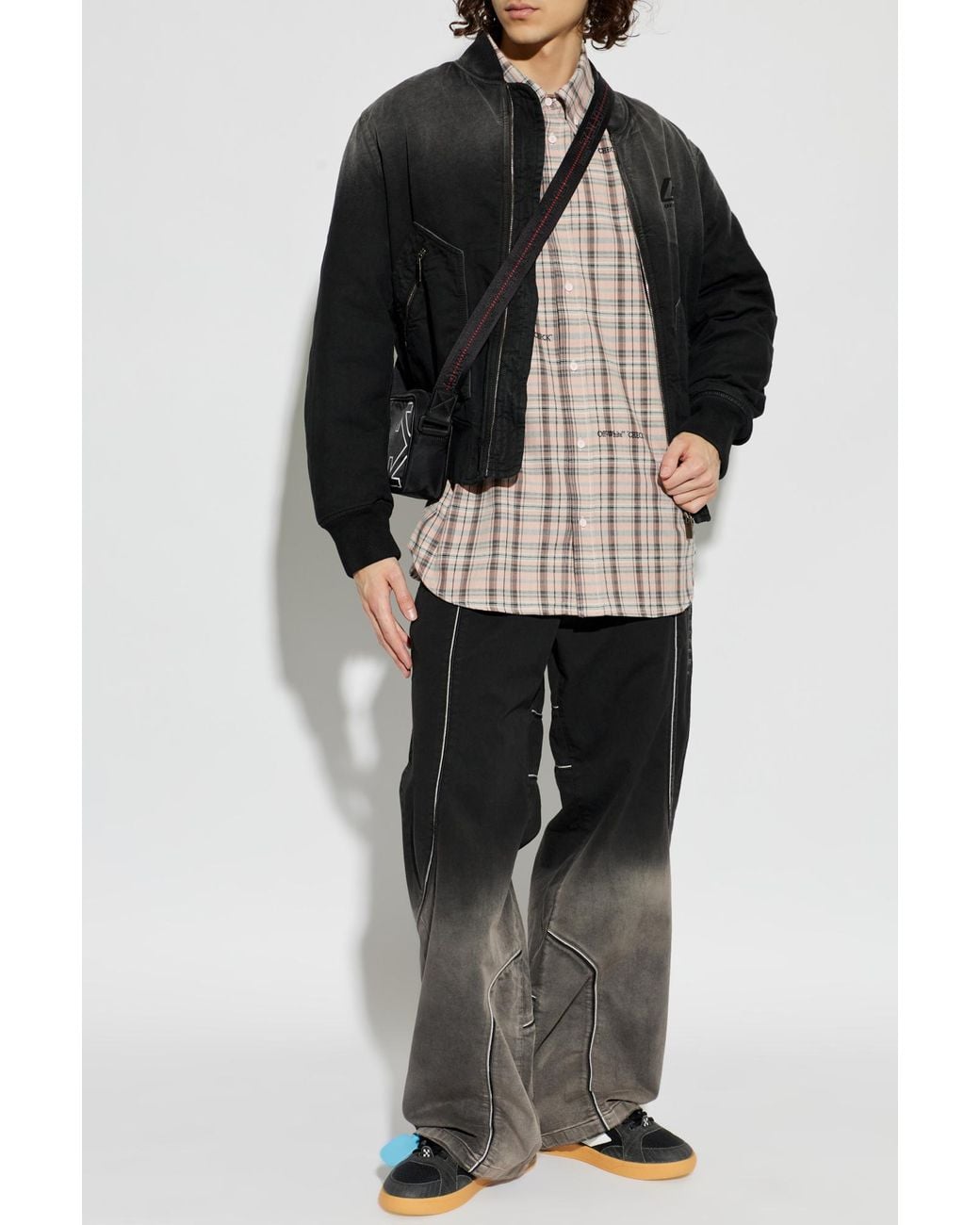 Off-White c/o Virgil Abloh White Checked Pattern Shirt for men