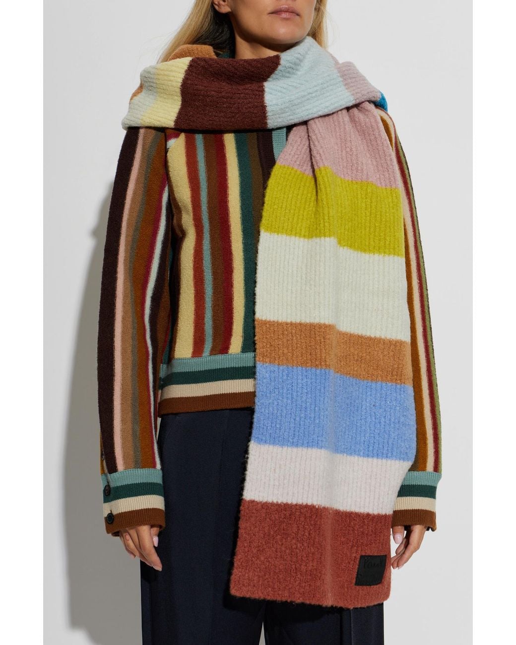 Paul Smith Multicolor Wool Striped Scarf