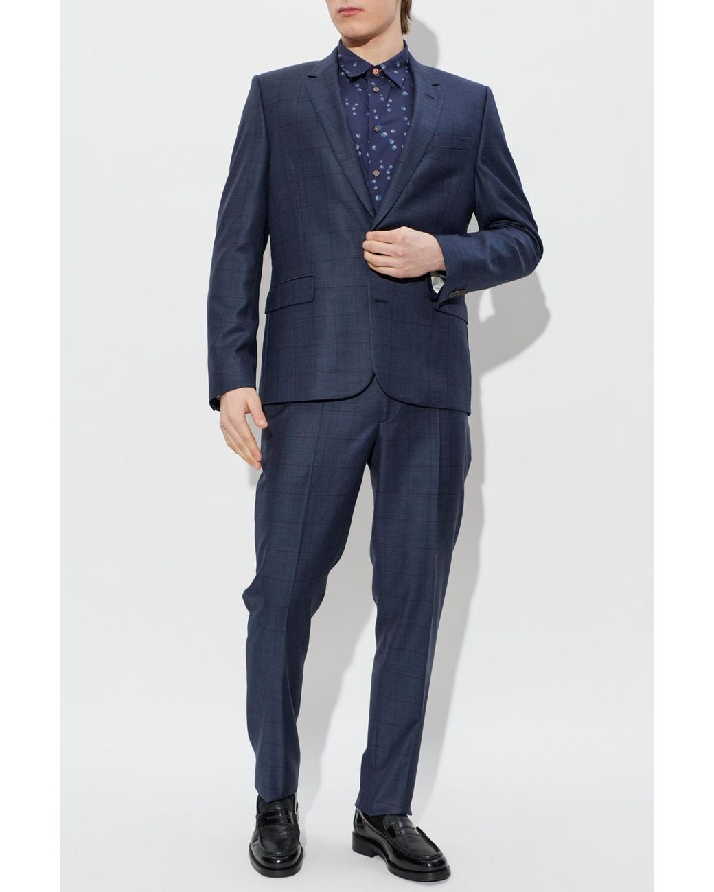 Paul Smith Blue Checked Pattern Suit for men
