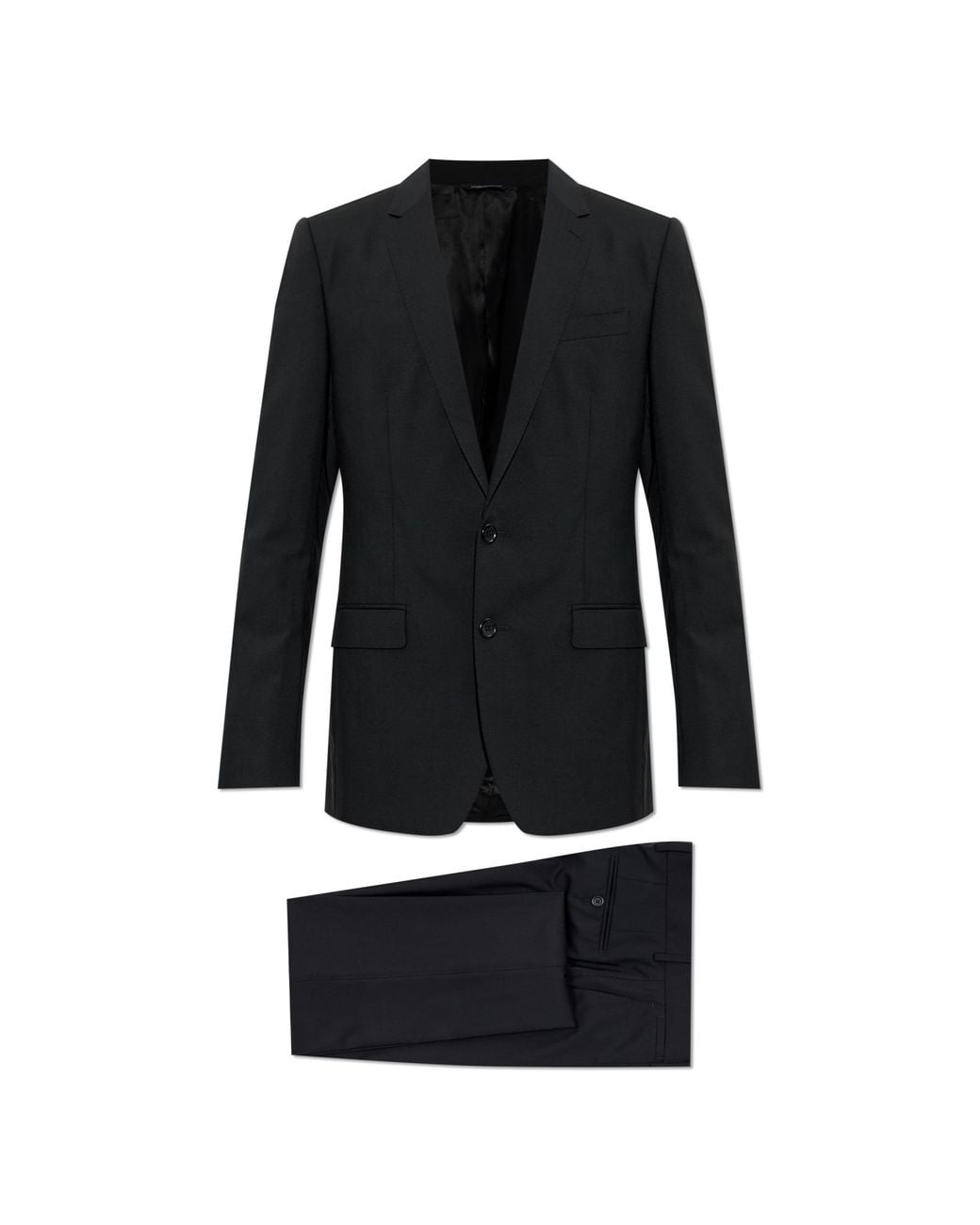 Dolce & Gabbana Black Wool Suit With Vest for men