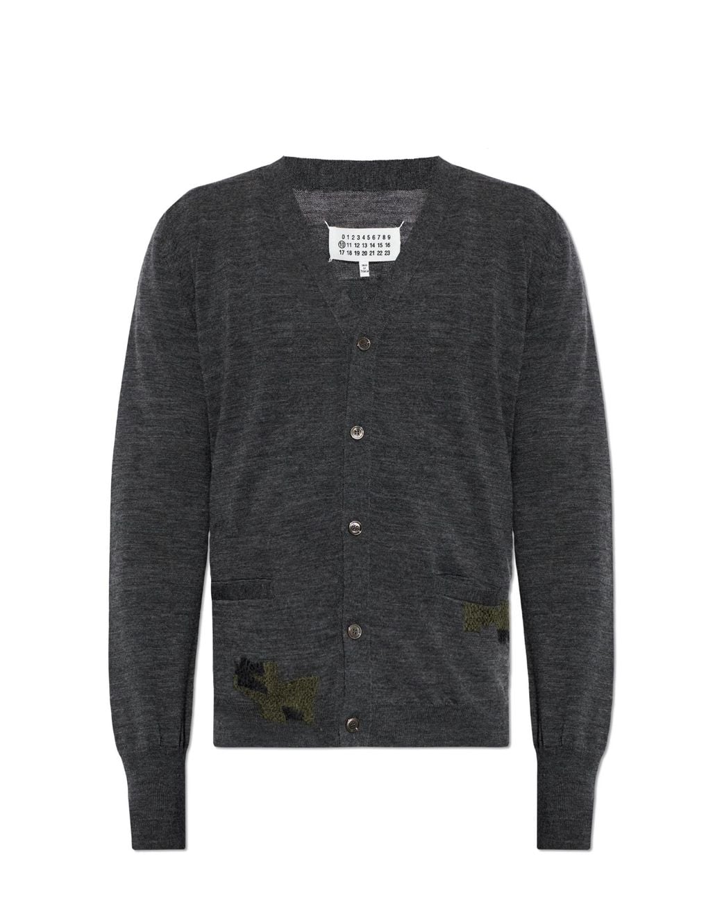 Maison Margiela Black Wool Cardigan With Pockets for men