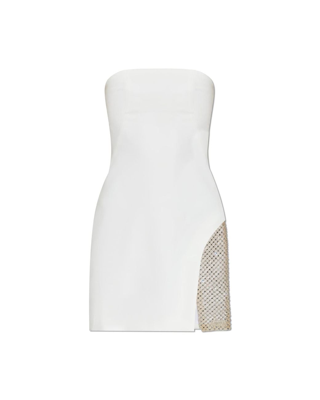 The Attico White Short Strapless Dress