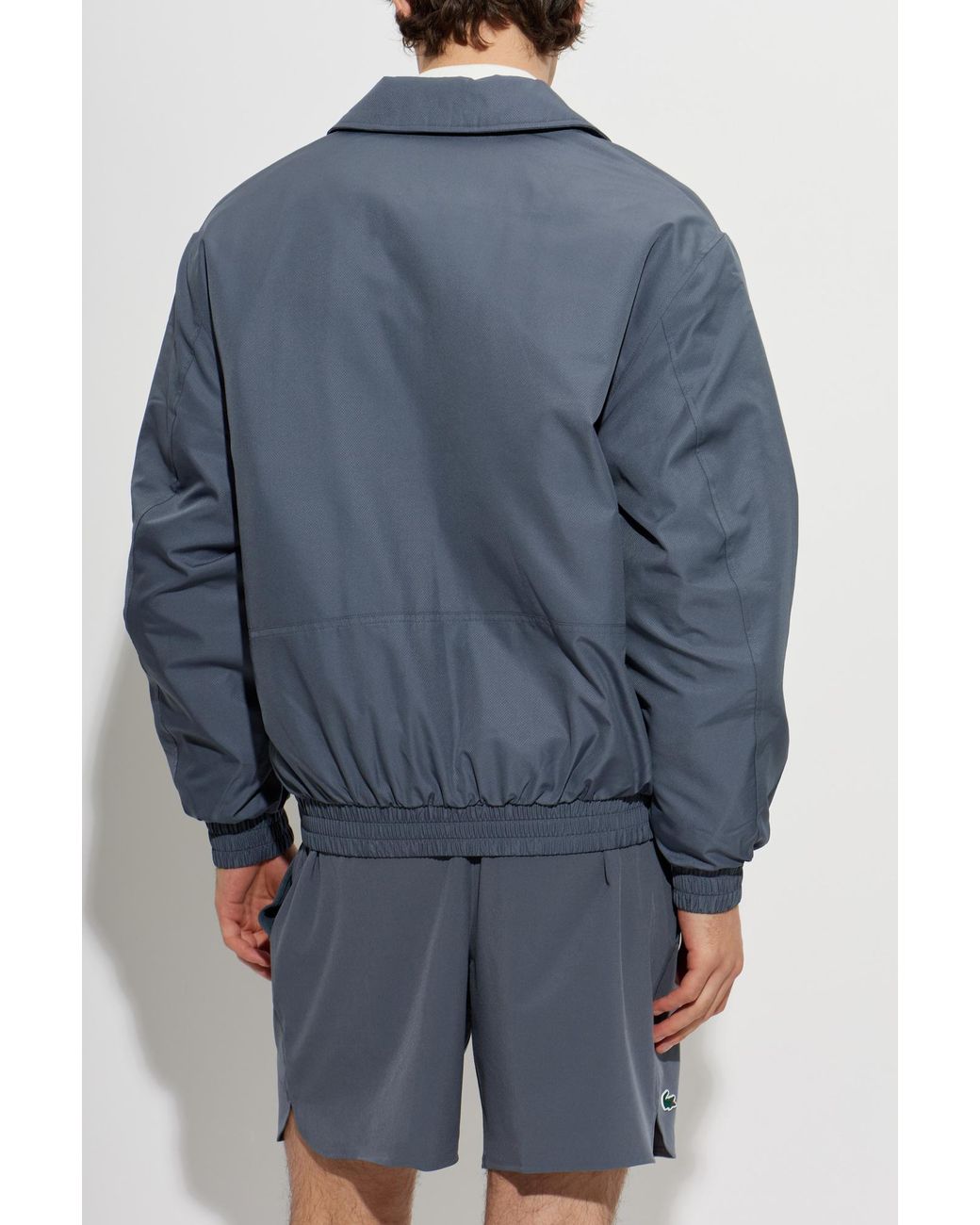 Lacoste Blue Quilted Jacket With Logo Patch for men