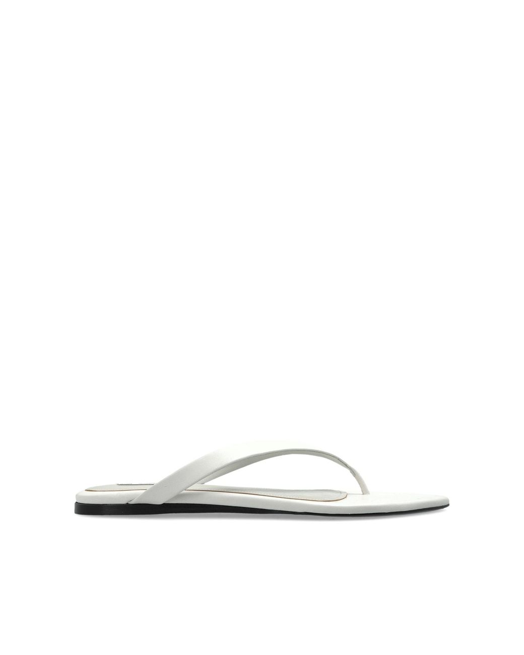 AMI White Leather Slides