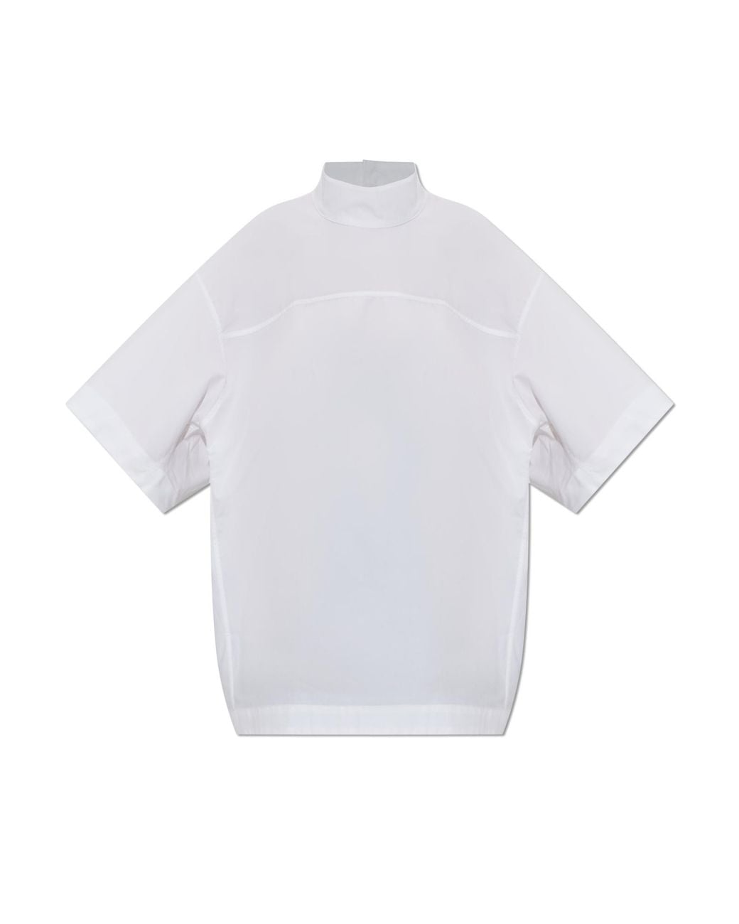AMI White Shirt With A Stand-Up Collar