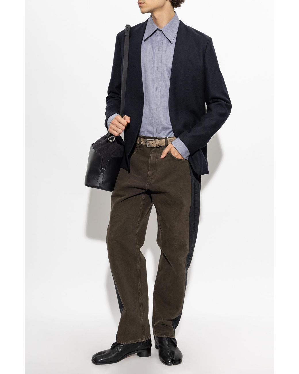 MM6 by Maison Margiela Blue Shirt With Embroidered Logo for men