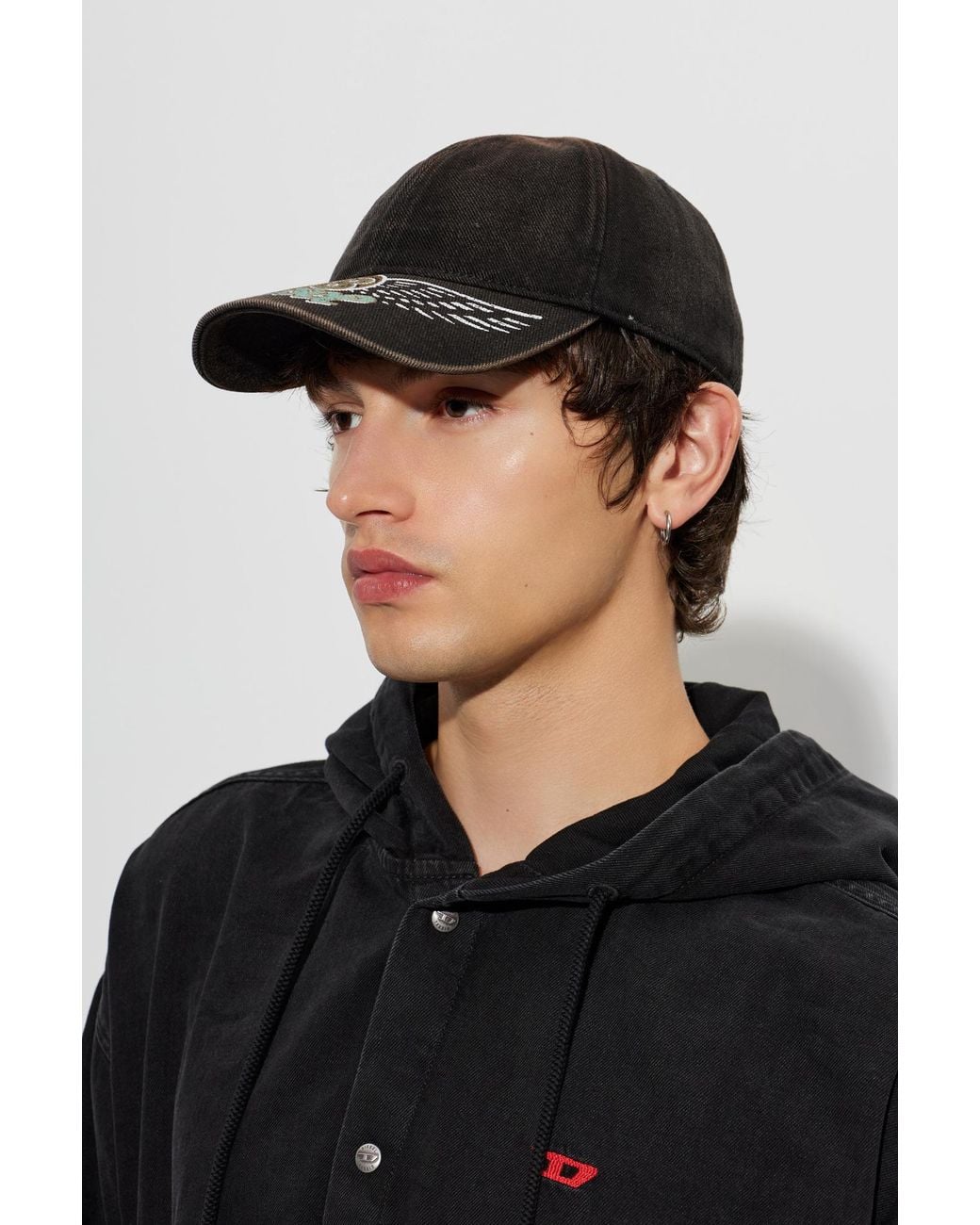 DIESEL Black Baseball Cap 'C-Zanzy' for men