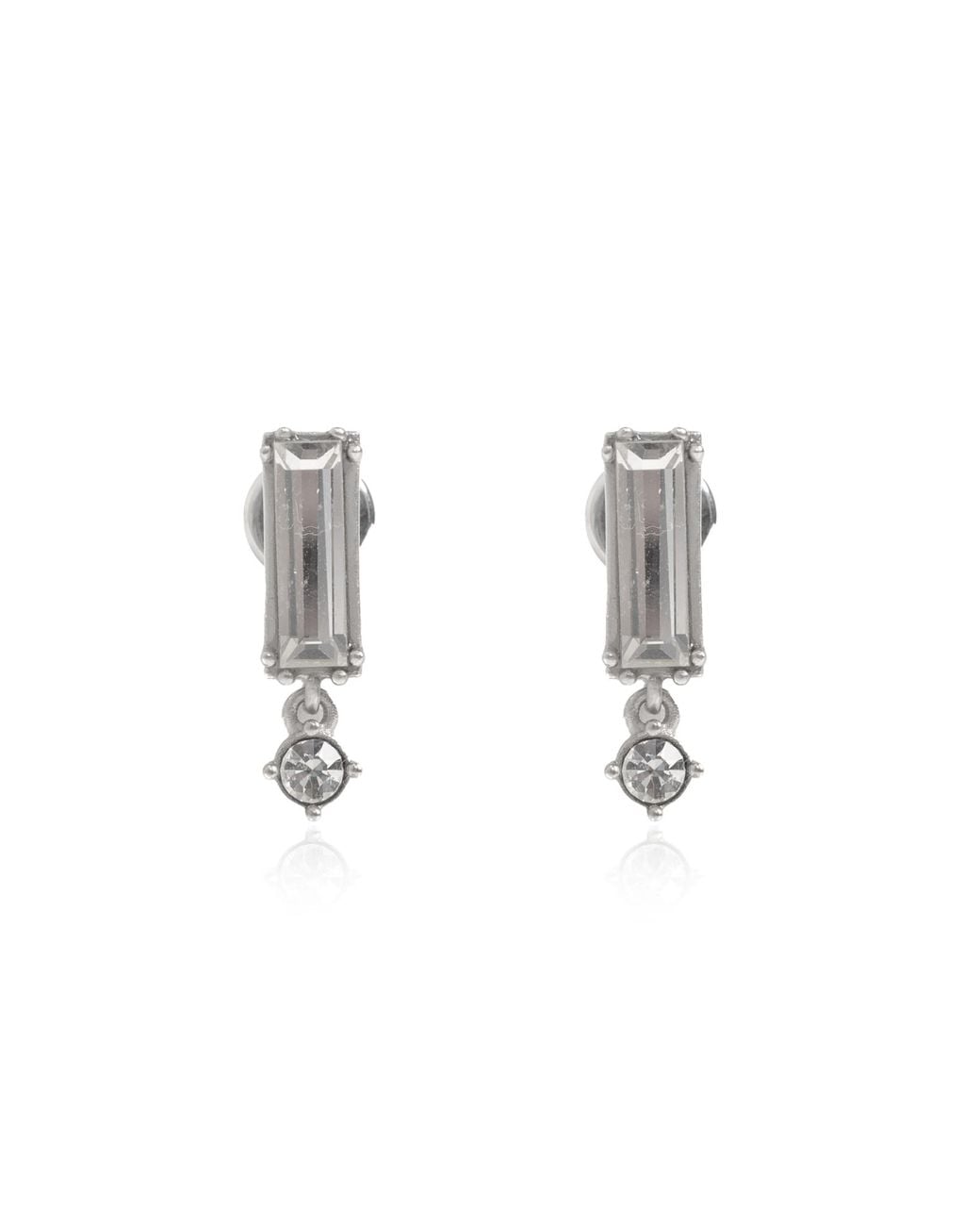 Jil Sander Metallic Earrings With A Shimmering Crystal