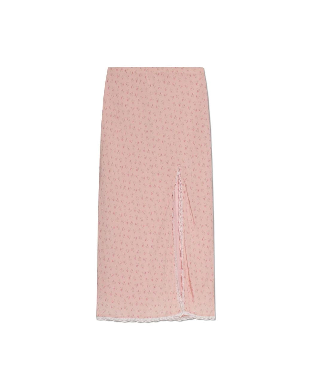 LoveShackFancy Pink Long Skirt 'Silvia'