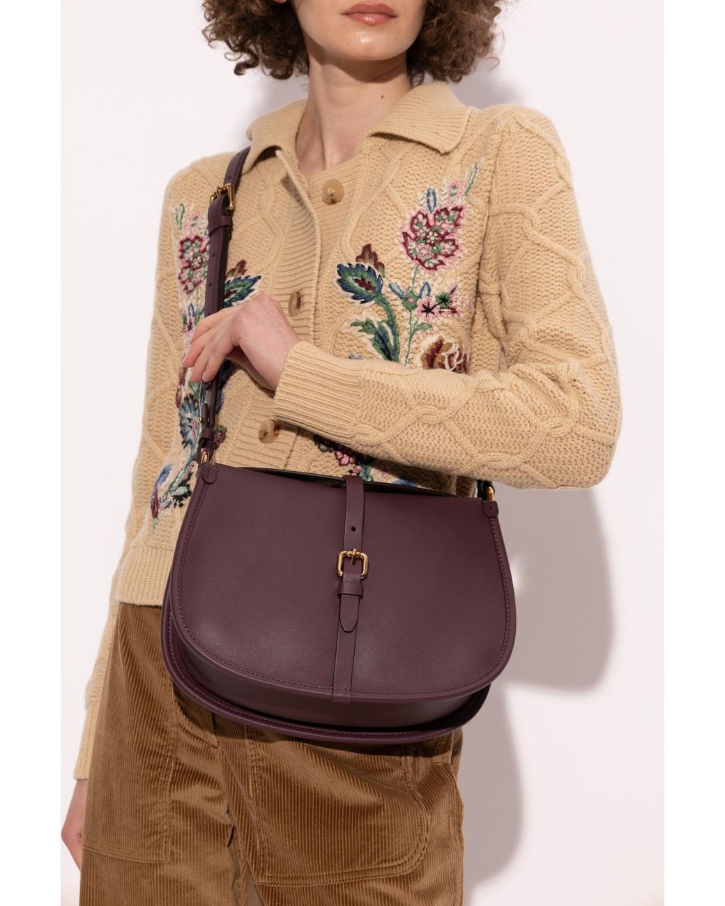 Etro Purple Leather Shoulder Bag