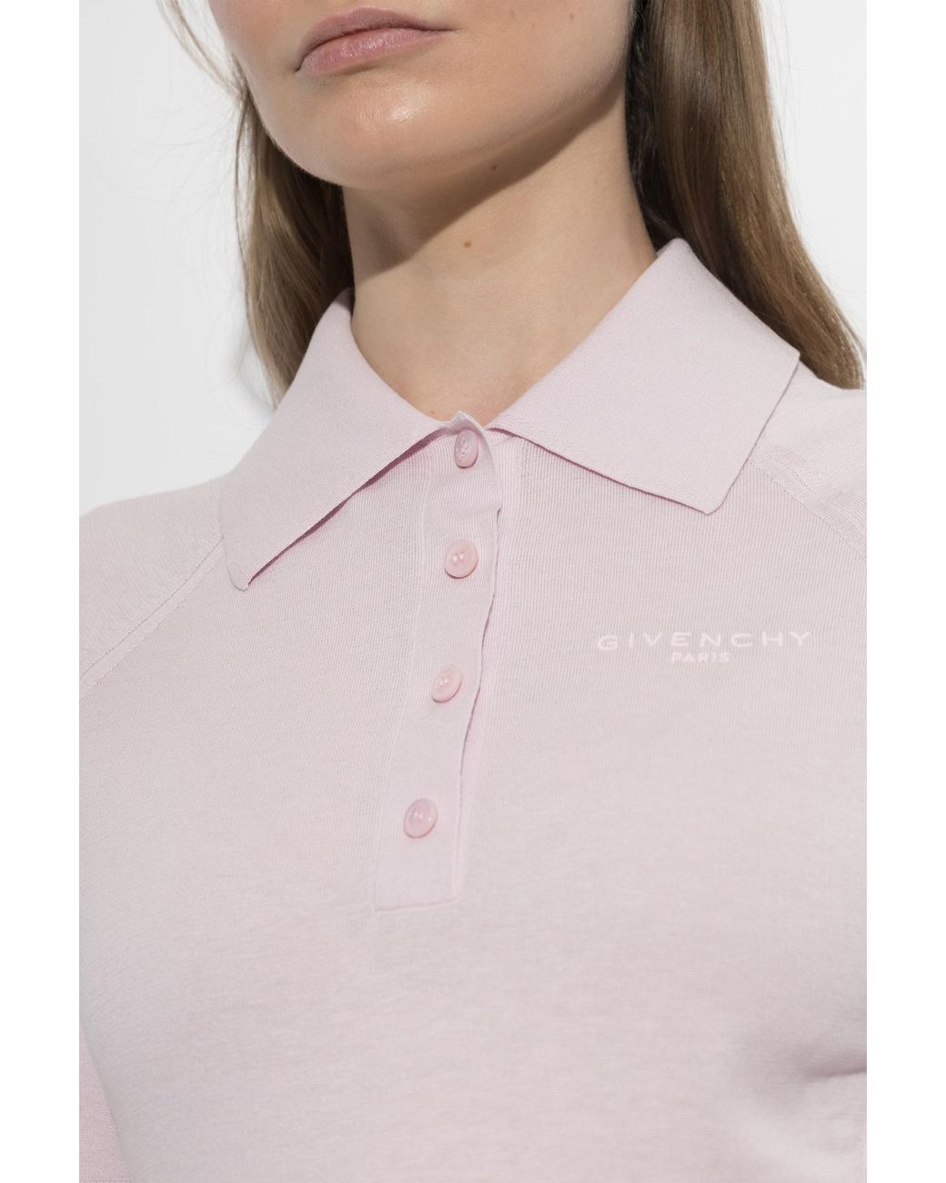 Givenchy Black Cropped Polo With Logo