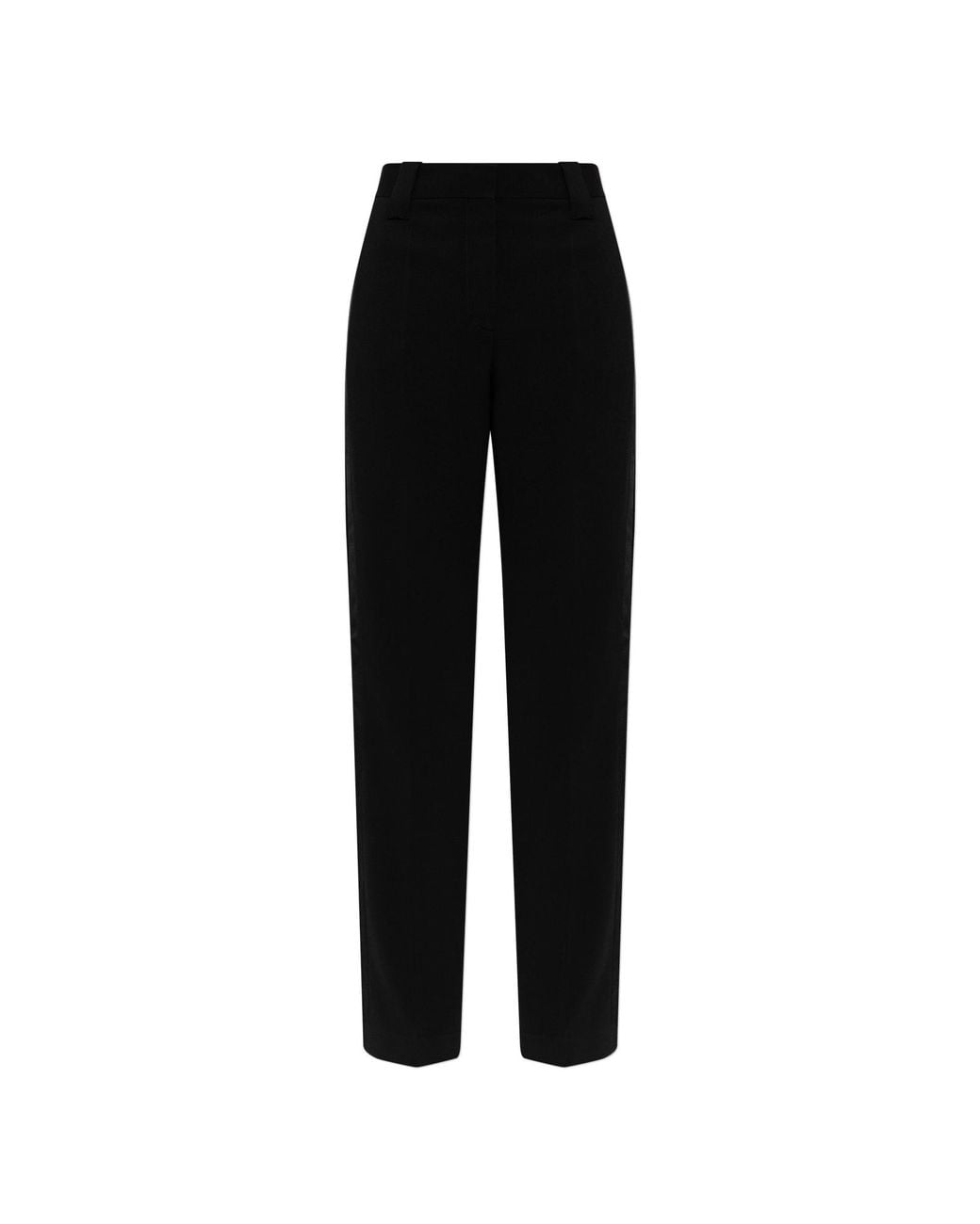 Versace Black Wool Pleated Trousers