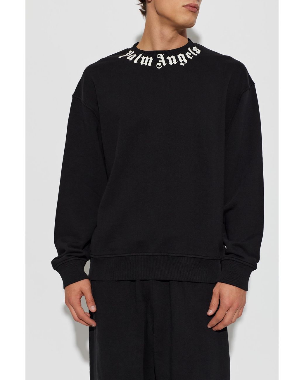 Palm Angels Blue Sweatshirt With Logo for men