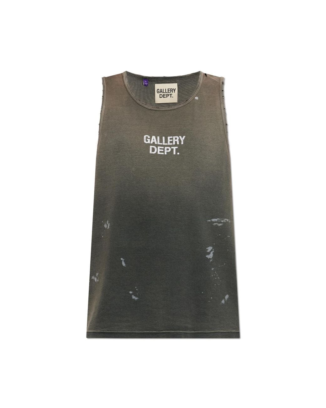 GALLERY DEPT. Green Sleeveless T-Shirt With Logo for men