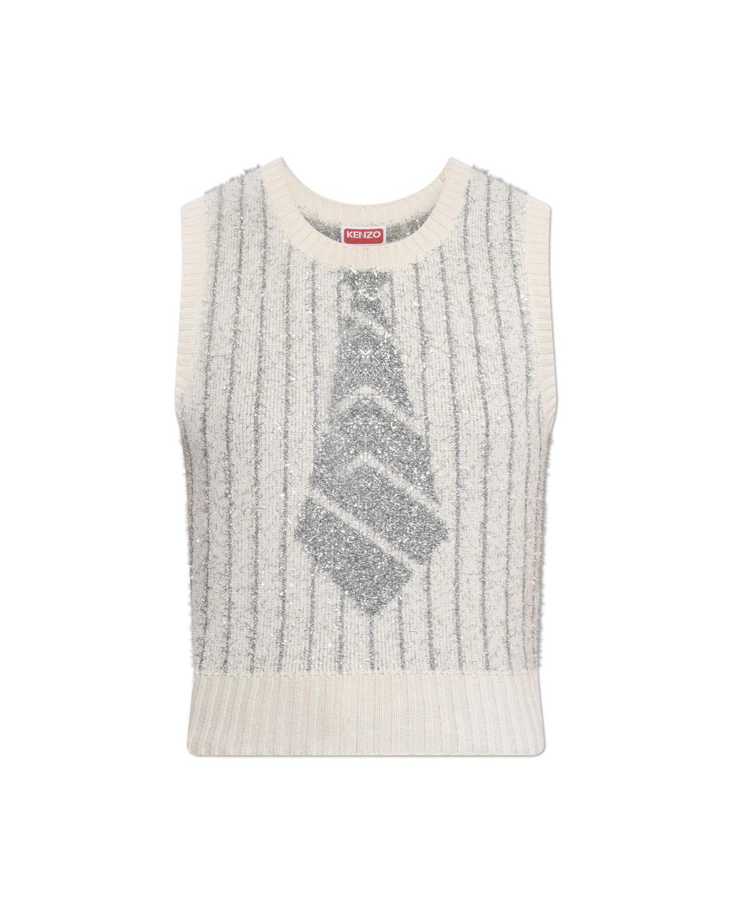 KENZO White Vest With Lurex Thread