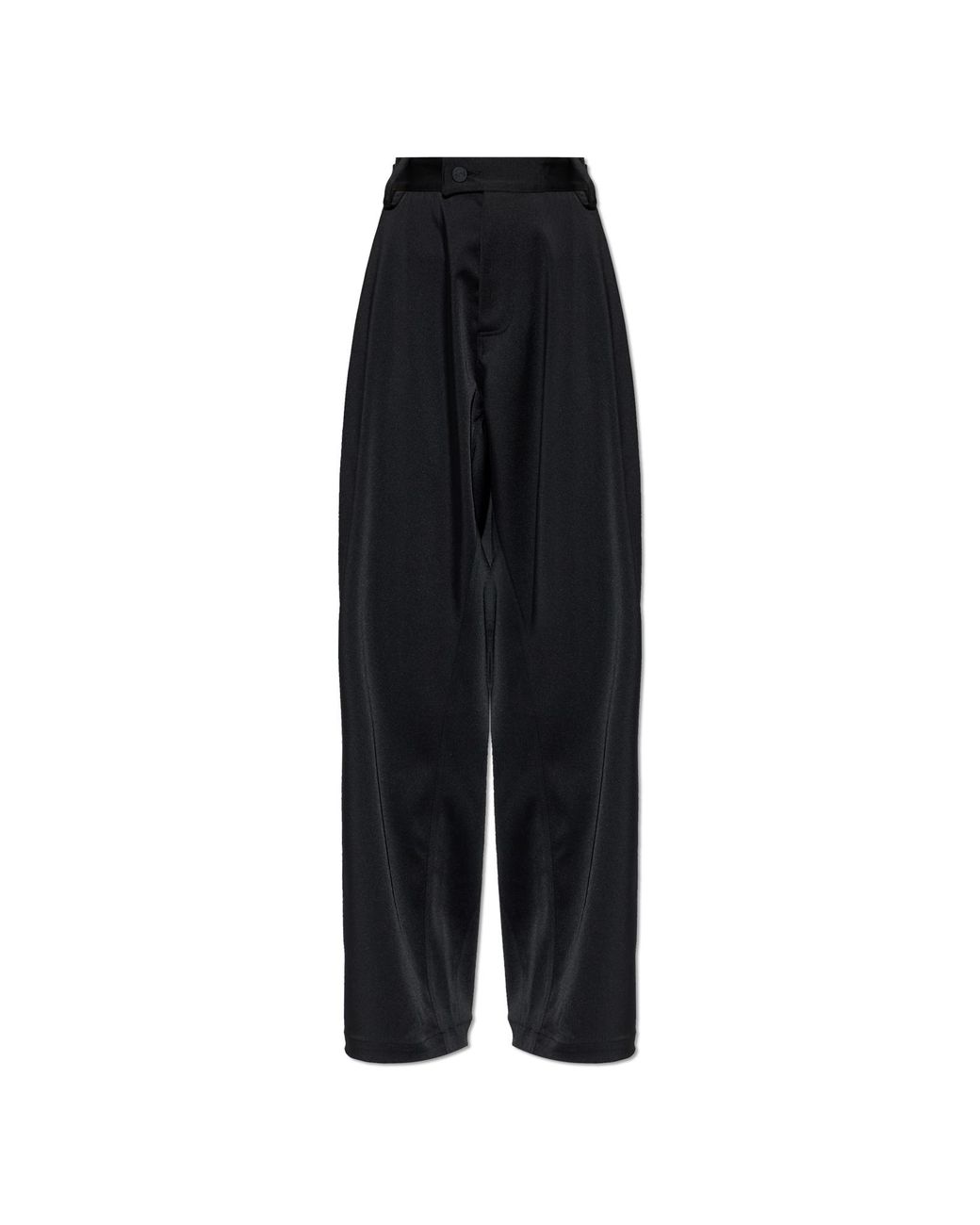 The Mannei Black Loose-Fitting Satin Trousers