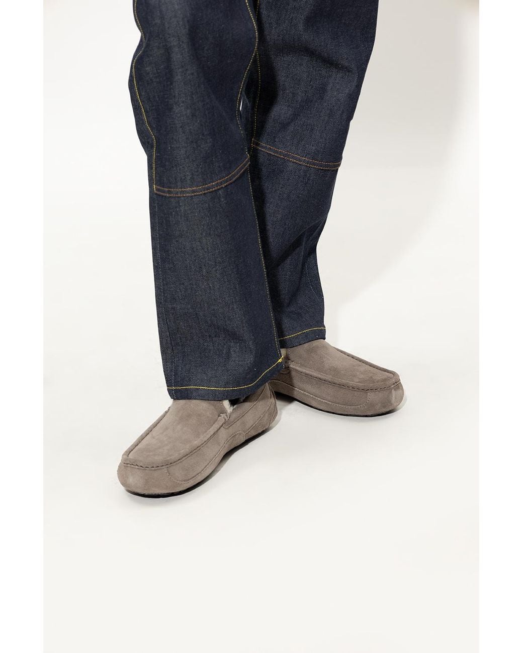 Ugg Gray Loafers With Fur Trim 'Ascot' for men