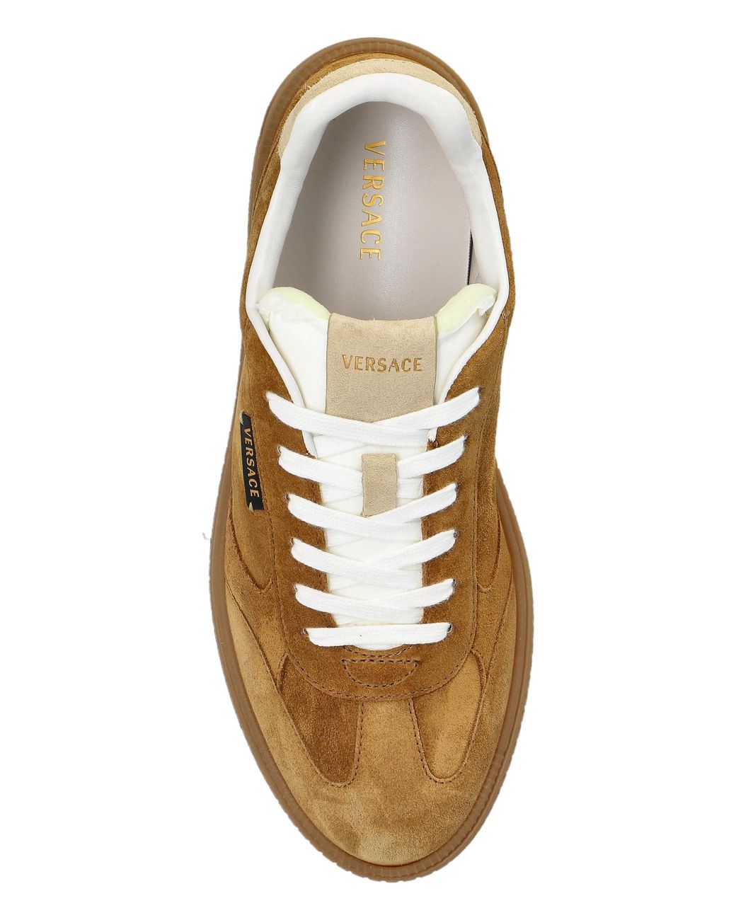 Versace Brown "Greca" Suede Sneakers