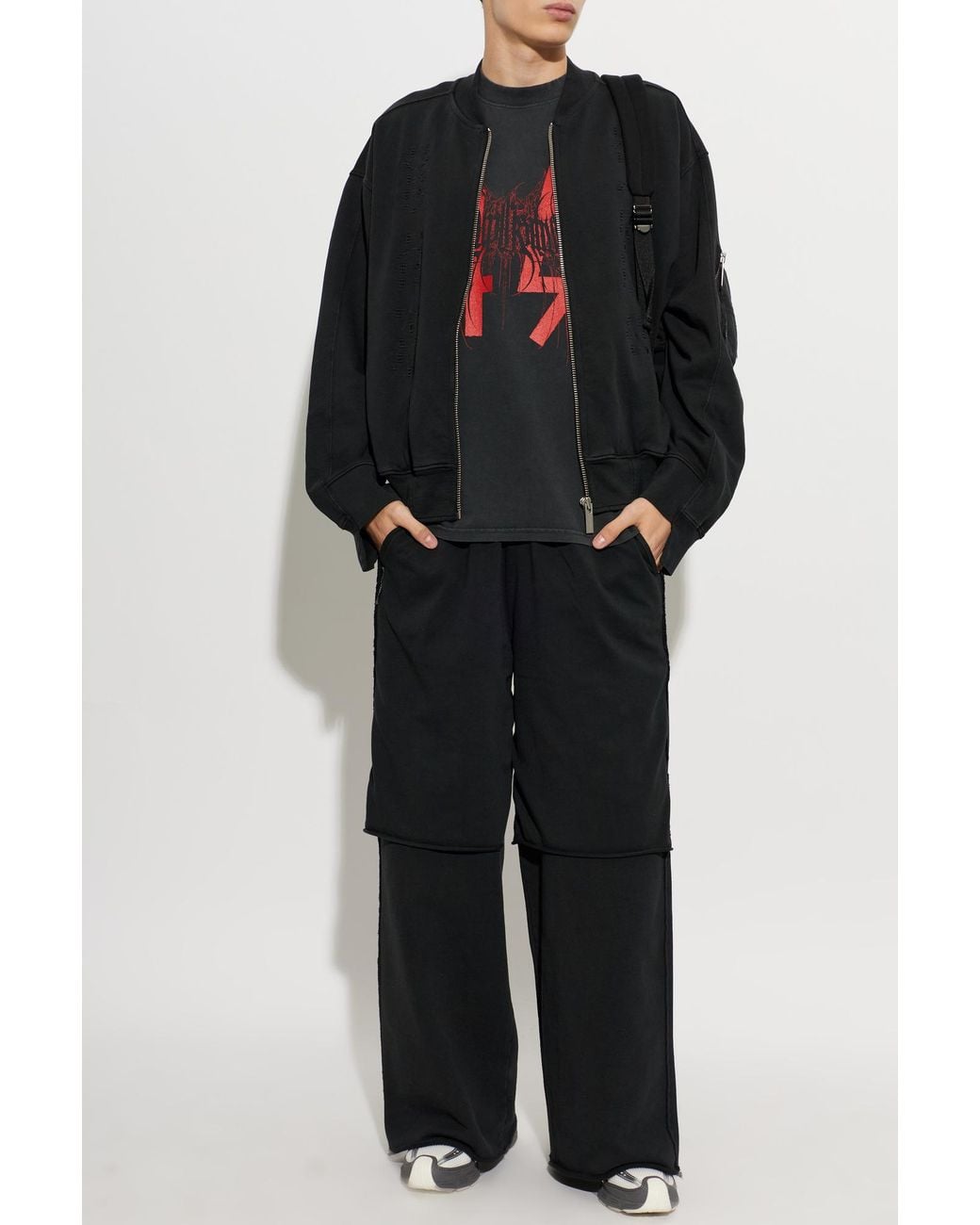 44 Label Group Black Bomber Sweatshirt for men