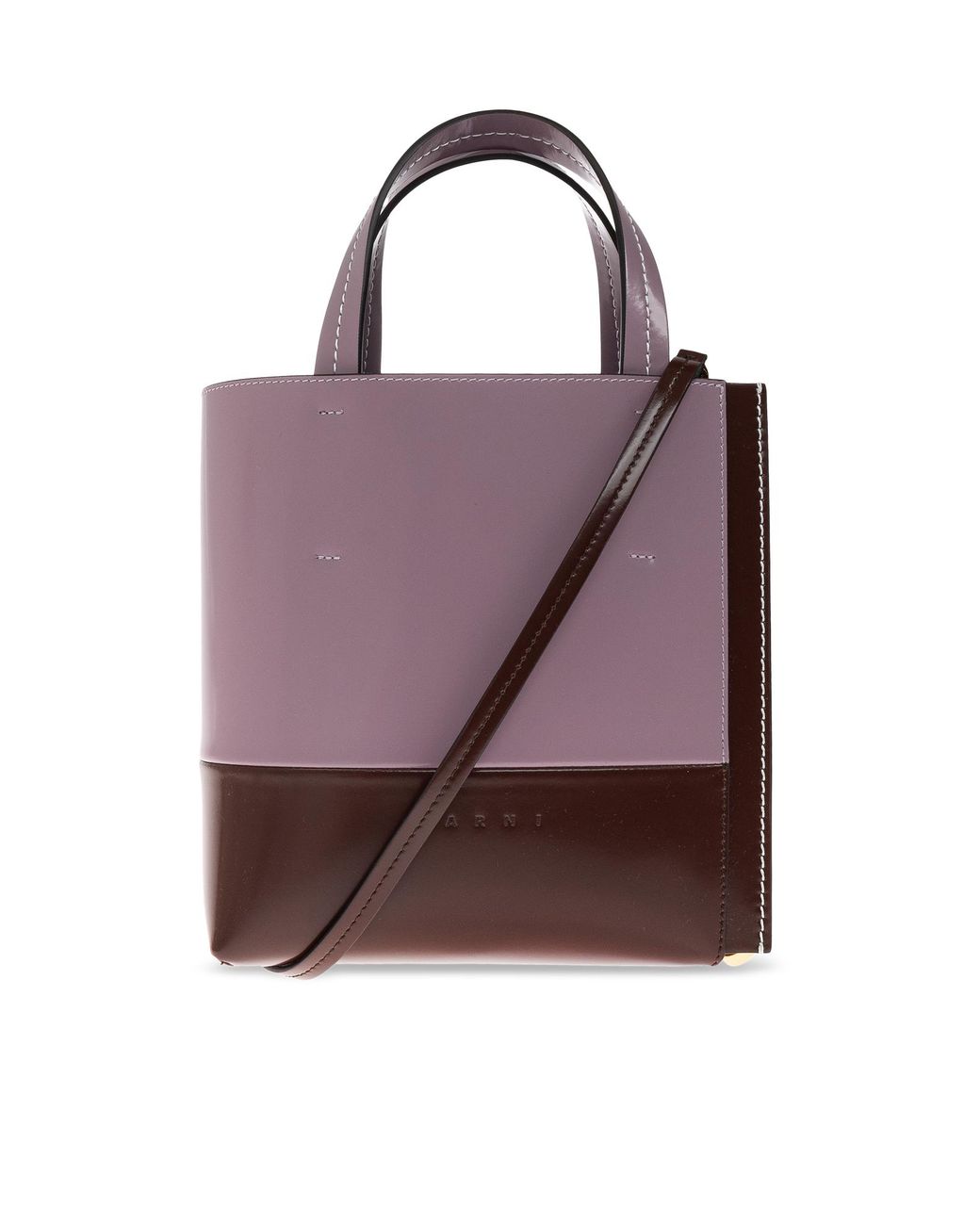 Marni Purple Leather 'North/South' Bag